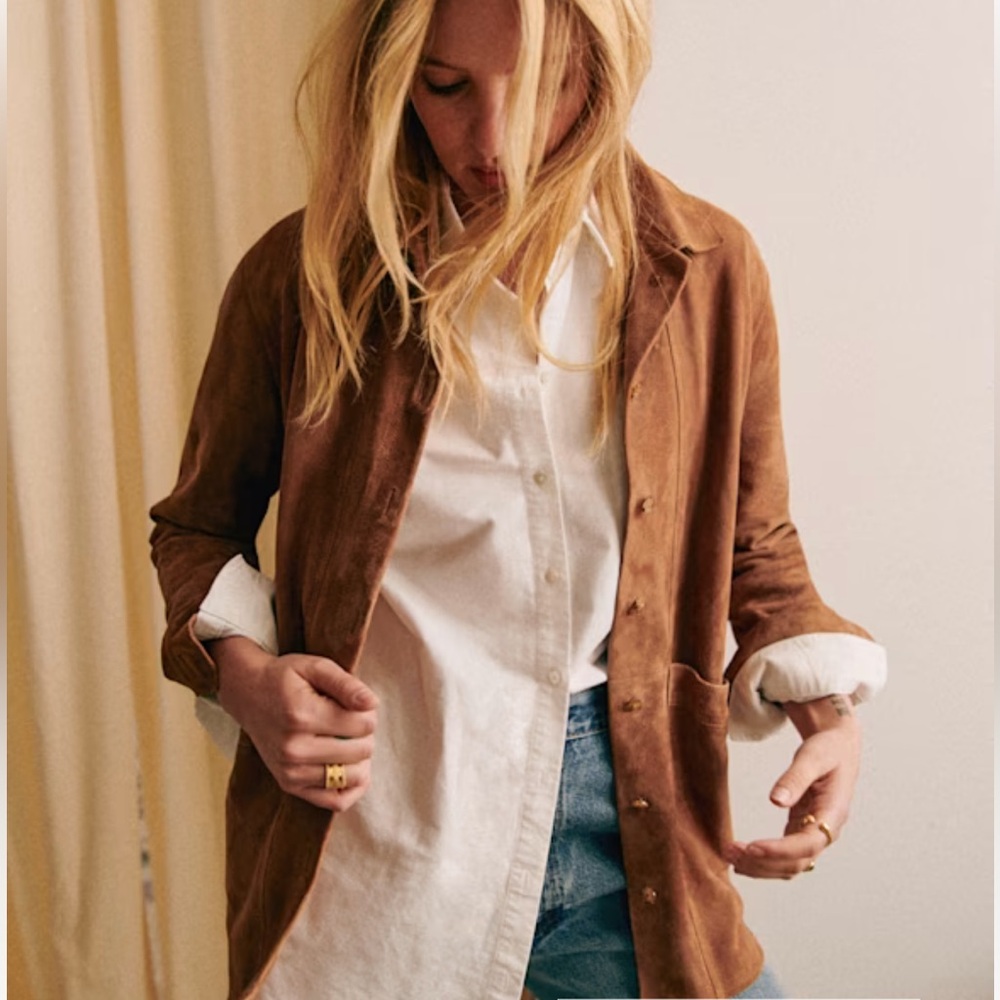 Sezane Brown Leather Jacket